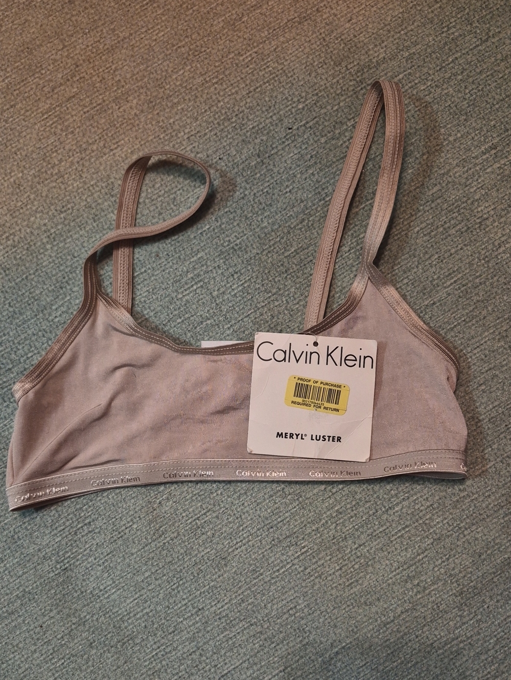 Calvin Klein Tan Bralette with Logo Band